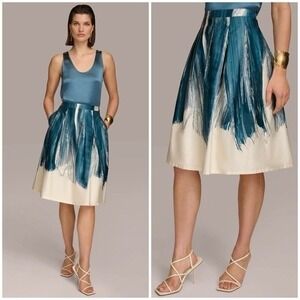 Donna Karan Abstract Print Skirt Size 14